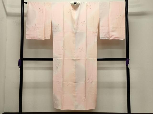 平和屋着物●長襦袢 袷 絞り 舞花文 暈し染め 正絹 逸品 CABI0770gh