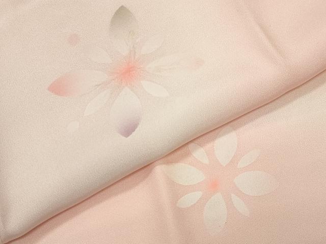 平和屋着物●長襦袢 袷 絞り 舞花文 暈し染め 正絹 逸品 CABI0770gh
