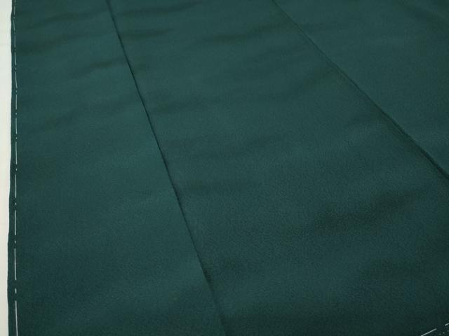 平和屋着物●上質な色無地 霞地紋 黒緑色 正絹 逸品 未使用 CABI0775gh