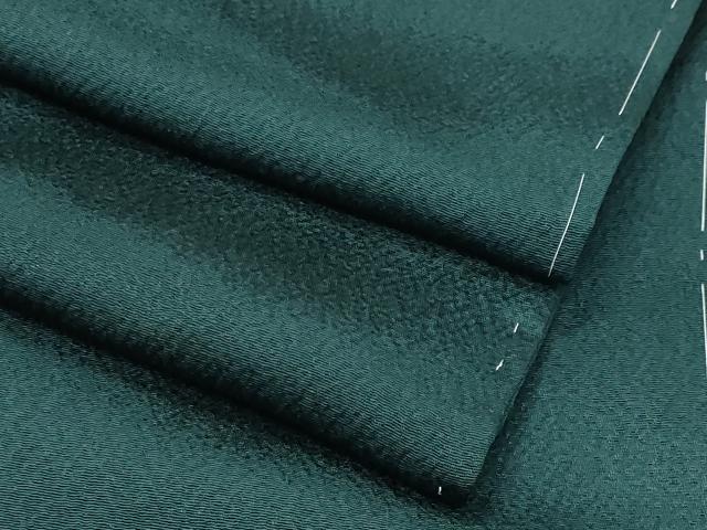 平和屋着物●上質な色無地 霞地紋 黒緑色 正絹 逸品 未使用 CABI0775gh