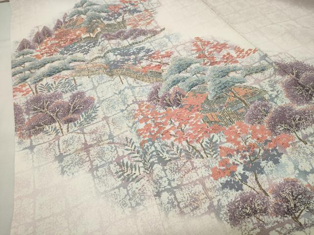 平和屋着物●訪問着 作家物 風景文 暈し染め 金彩 正絹 逸品 CABI0776gh