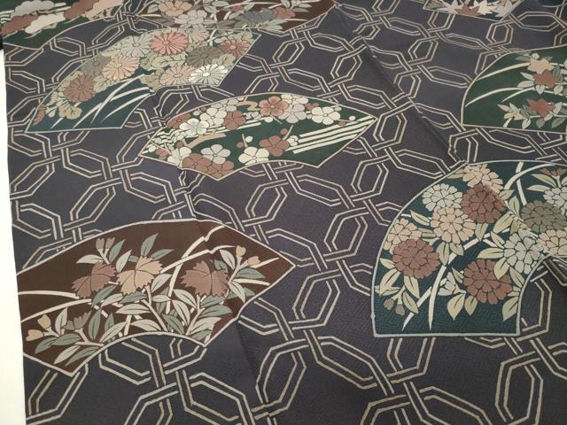 平和屋着物●訪問着 刺繍 地紙重ね花文 正絹 逸品 CABI0777gh