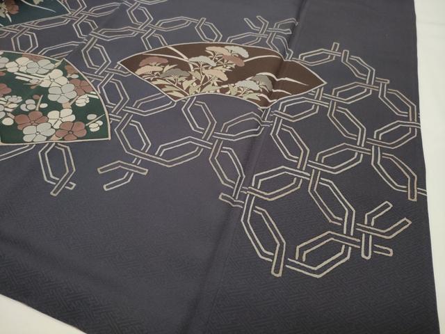 平和屋着物●訪問着 刺繍 地紙重ね花文 正絹 逸品 CABI0777gh