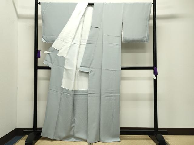平和屋着物●上質な色無地 藍白色 正絹 逸品 未使用 CABI0783gh