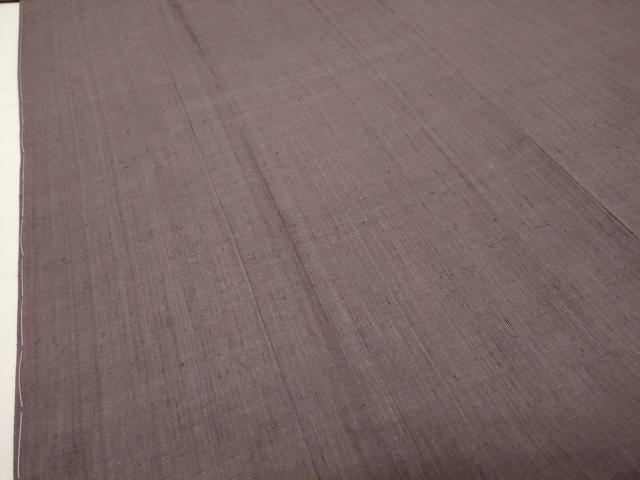 平和屋着物●結城紬 色無地 葡萄鼠色 正絹 逸品 未使用 CABI0794gh