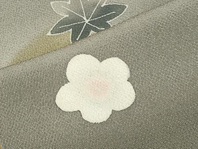 平和屋着物●訪問着 刺繍 雪輪舞花文 暈し染め 鬼しぼ縮緬 正絹 逸品 CABI0796gh