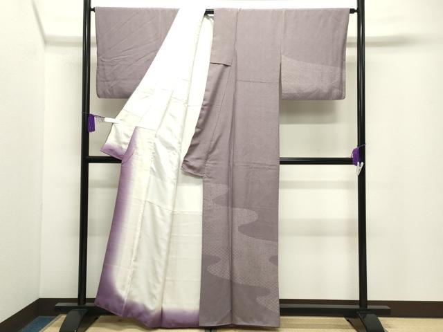 平和屋着物●江戸小紋 訪問着 鮫小紋柄 青海波文 正絹 逸品 CABI0806gh