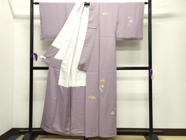 平和屋着物●訪問着 駒刺繍 枝松文 正絹 逸品 未使用 CABI0810gh