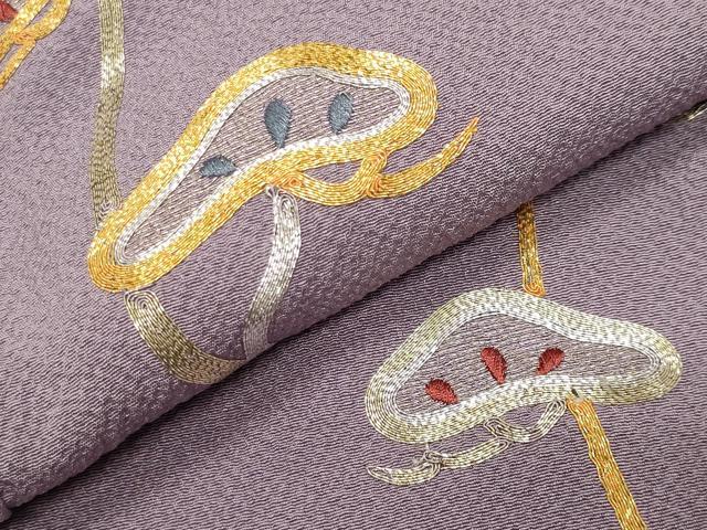 平和屋着物●訪問着 駒刺繍 枝松文 正絹 逸品 未使用 CABI0810gh