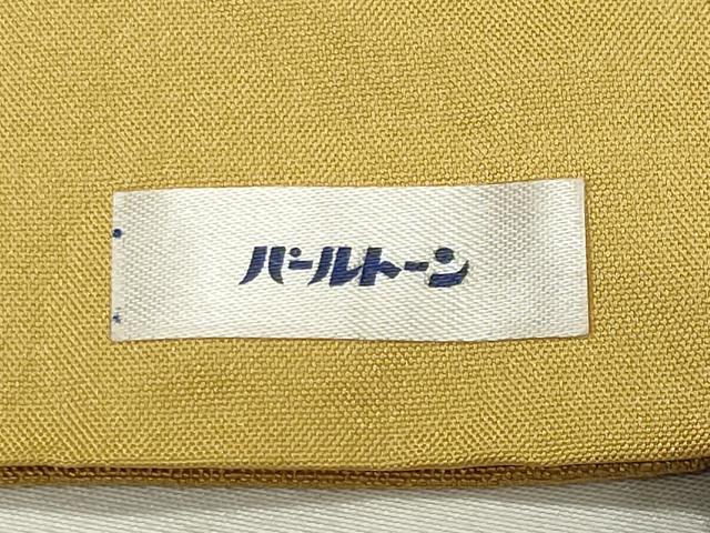 平和屋着物●上質な紬 色無地 山吹茶色 正絹 逸品 CABI0819gh
