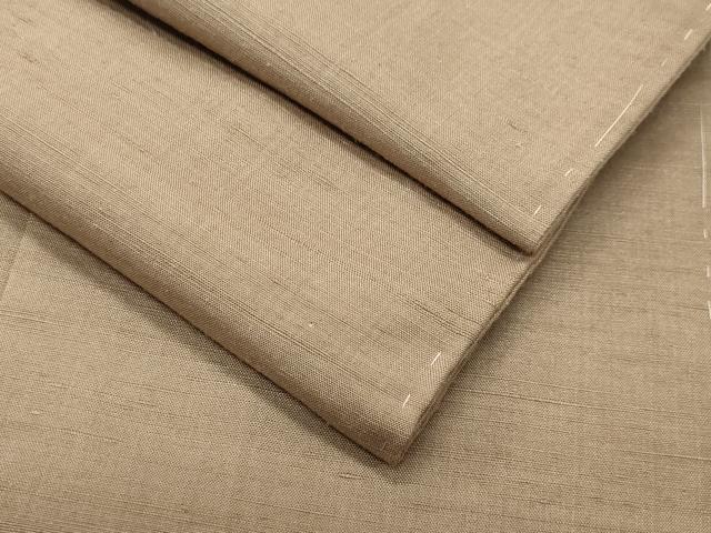 平和屋着物●結城紬 色無地 白茶色 正絹 逸品 CABI0825gh