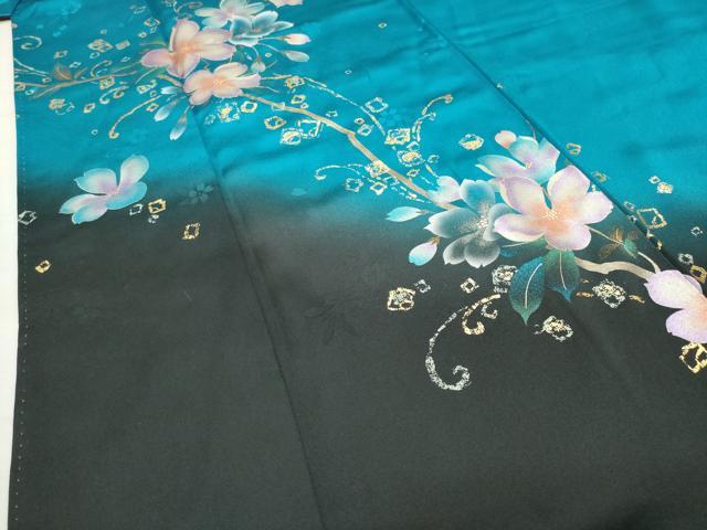 平和屋着物●訪問着 舞桜文 暈し染め 金彩 正絹 逸品 CABI0826gh