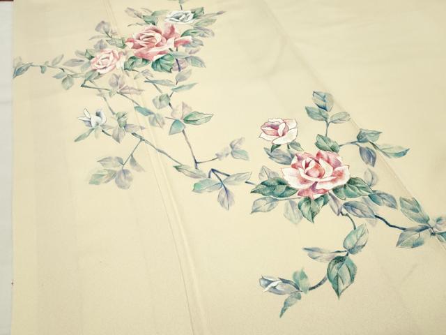平和屋着物●訪問着 手描き 薔薇 正絹 逸品 CABI0830gh