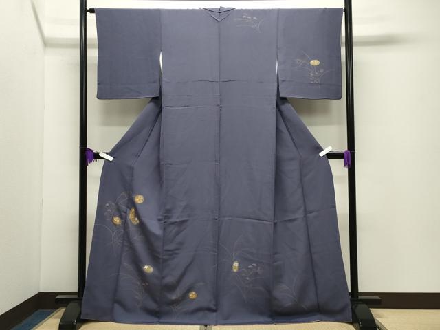 平和屋着物●訪問着 竹屋町刺繍 草花文 金彩 正絹 逸品 CABI0833gh