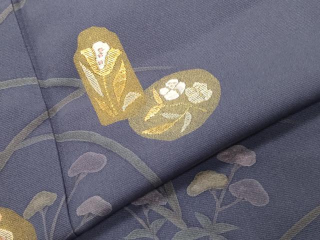 平和屋着物●訪問着 竹屋町刺繍 草花文 金彩 正絹 逸品 CABI0833gh