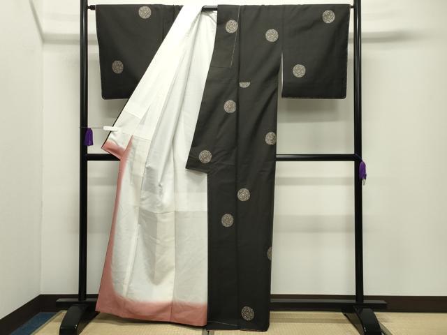 平和屋着物●本場大島紬 9マルキ 地空き 毬花文 正絹 逸品 CABI0834gh
