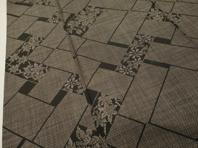 平和屋着物●本場大島紬 7マルキ 檜垣花文 証紙付き 正絹 逸品 CABI0842gh