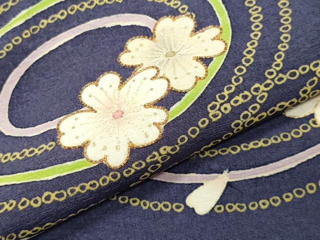 平和屋着物●訪問着 作家物 駒刺繍 舞桜文 金彩 正絹 逸品 CABI0852gh