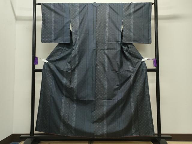 平和屋着物●本場大島紬 7マルキ 麻の葉吉祥間道 正絹 逸品 未使用 CABI0854gh