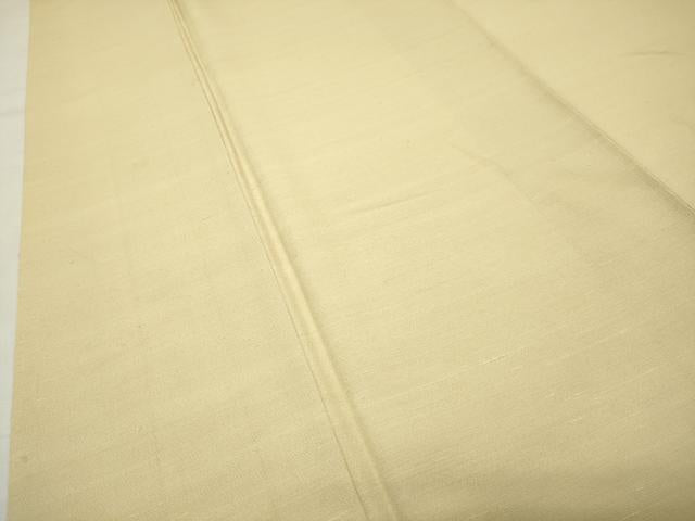 平和屋着物●上質な色無地 御召縮緬 淡黄色 正絹 逸品 CABI0858gh