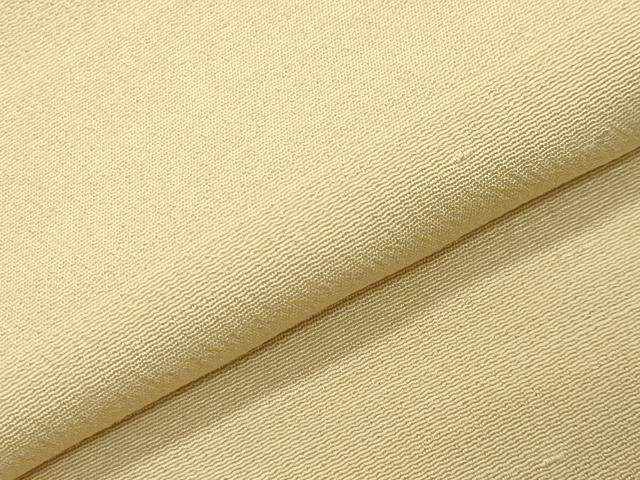 平和屋着物●上質な色無地 御召縮緬 淡黄色 正絹 逸品 CABI0858gh