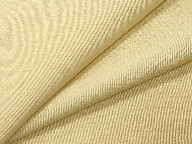 平和屋着物●上質な色無地 御召縮緬 淡黄色 正絹 逸品 CABI0858gh