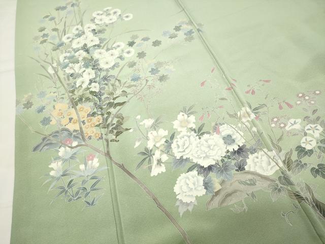 平和屋着物●訪問着 友禅 枝花文 正絹 逸品 CABI0872gh