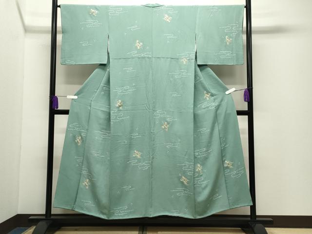 平和屋着物●中国三大刺繍 スワトウ刺繍 小紋 駒刺繍 絞り 短冊流水花文 正絹 逸品 CABI0876gh
