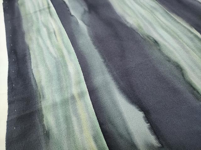 平和屋着物●上質な小紋 間道 鬼しぼ縮緬 仮絵羽 正絹 逸品 未使用 CABI0881gh