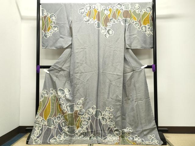 平和屋着物●訪問着 抽象文 金通し地 仮絵羽 正絹 逸品 未使用 CABI0886gh