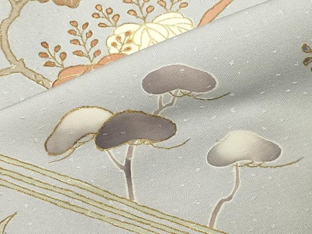 平和屋着物●創業460年・千總 訪問着 駒刺繍 桐松文 金彩 高島屋扱い 正絹 逸品 CABI0901gh