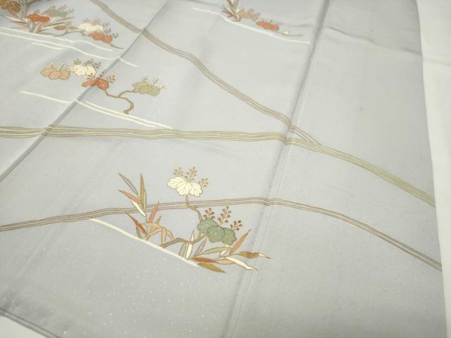 平和屋着物●創業460年・千總 訪問着 駒刺繍 桐松文 金彩 高島屋扱い 正絹 逸品 CABI0901gh
