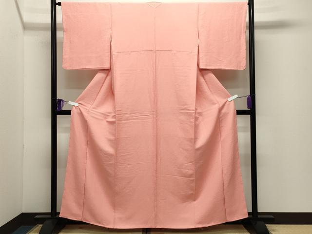 平和屋着物●上質な色無地 紋意匠 薄紅色 正絹 逸品 CABI0909gh
