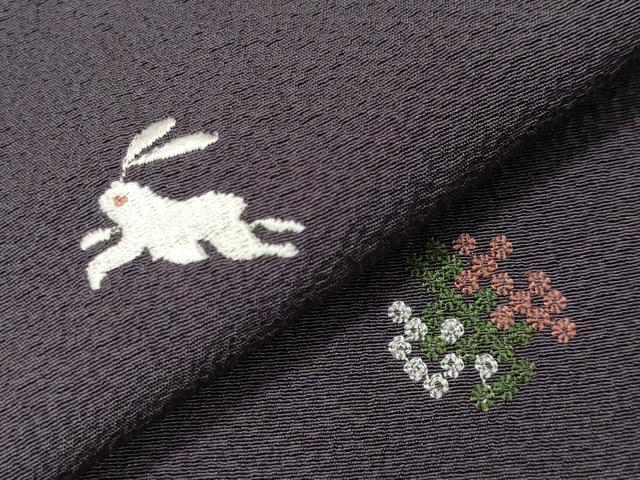 平和屋着物●上質な小紋 総刺繍 跳兎花文 金銀糸 正絹 逸品 CABI0911gh