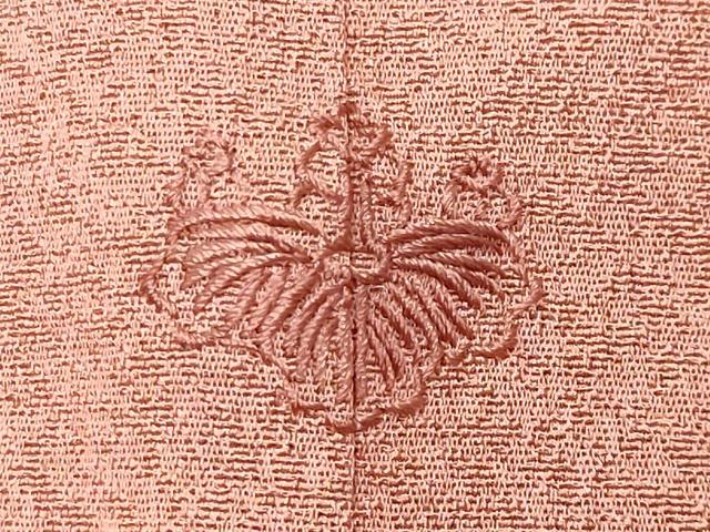 平和屋着物●上質な色無地 紋意匠 薄紅色 ロング丈 正絹 逸品 CABI0917gh