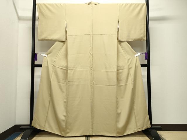 平和屋着物●江戸小紋 万筋 女郎花色×根岸色 正絹 逸品 CABI0918gh