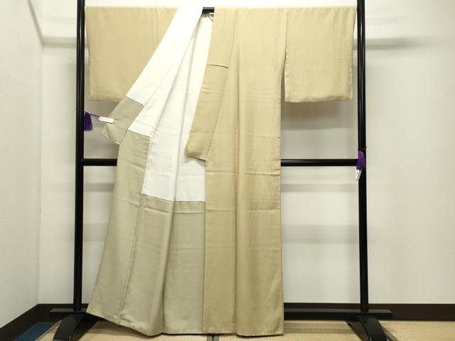 平和屋着物●江戸小紋 万筋 女郎花色×根岸色 正絹 逸品 CABI0918gh