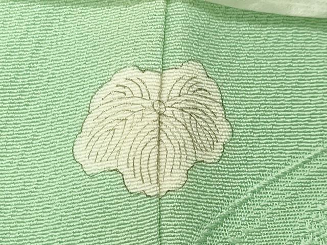 平和屋着物●上質な色無地 流水亀甲地紋 柳色 正絹 逸品 未使用 CABI0924gh