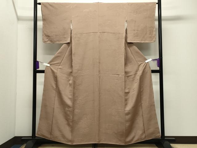 平和屋着物●上質な色無地 風景地紋 紫染色 正絹 逸品 未使用 CABI0926gh