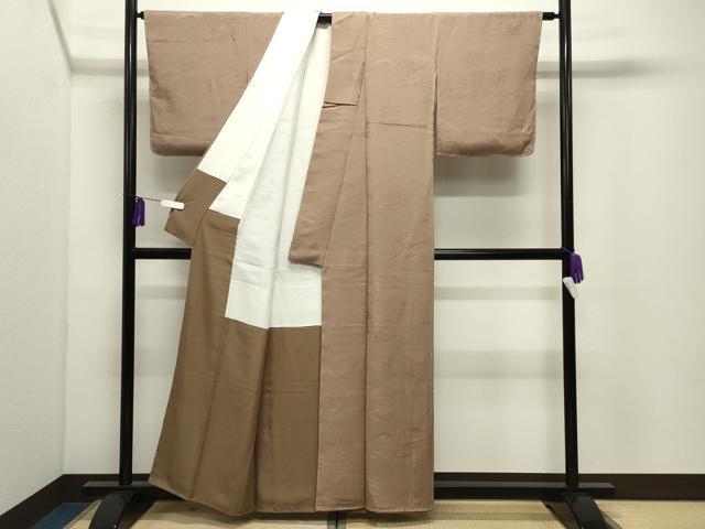 平和屋着物●上質な色無地 風景地紋 紫染色 正絹 逸品 未使用 CABI0926gh