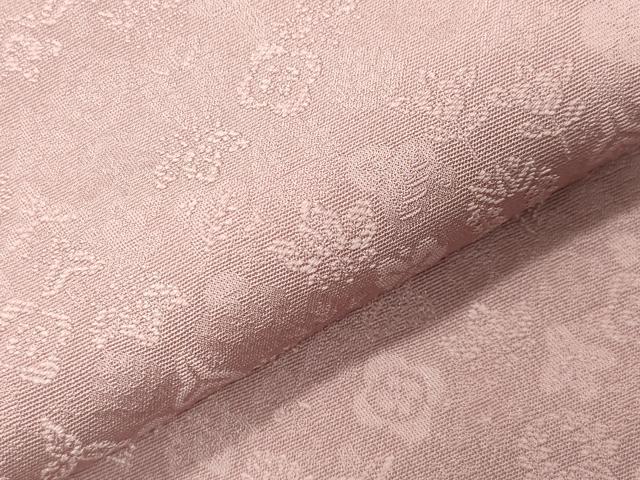 平和屋着物●上質な色無地 舞花地紋 水柿色 正絹 逸品 CABI0930gh