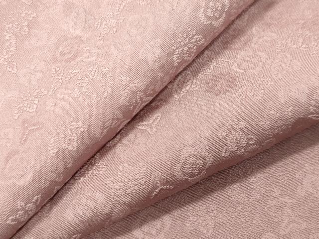 平和屋着物●上質な色無地 舞花地紋 水柿色 正絹 逸品 CABI0930gh