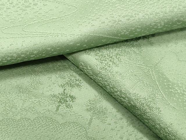 平和屋着物●上質な色無地 御所解地紋 裏葉柳色 正絹 逸品 CABI0934gh