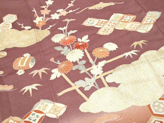 平和屋着物●訪問着 刺繍 雲重ね宝尽くし松竹梅文 暈し染め 金彩 三越扱い 正絹 逸品 CABI0937gh