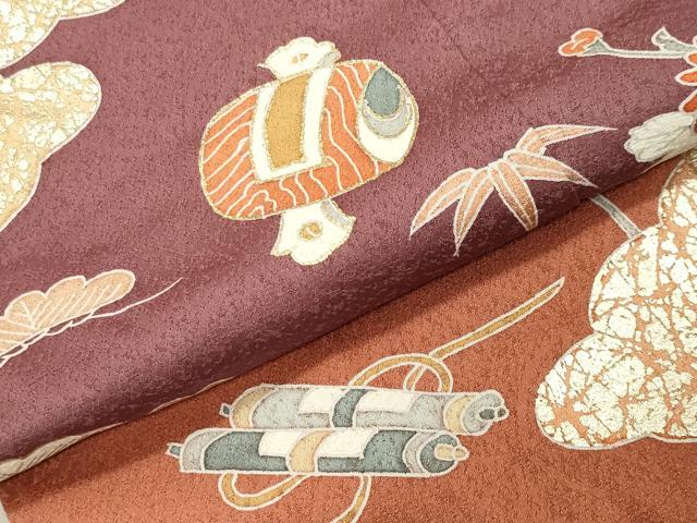 平和屋着物●訪問着 刺繍 雲重ね宝尽くし松竹梅文 暈し染め 金彩 三越扱い 正絹 逸品 CABI0937gh