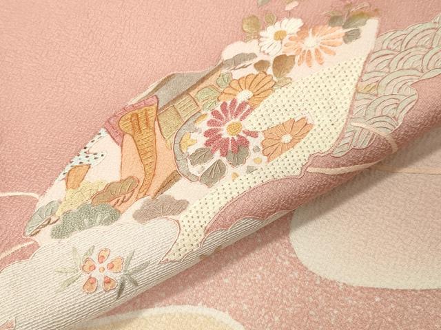 平和屋着物●中国三大刺繍 スワトウ相良刺繍 蘇州刺繍 総刺繍 訪問着 地紙重ね花文 暈し染め 正絹 逸品 CABI0938gh