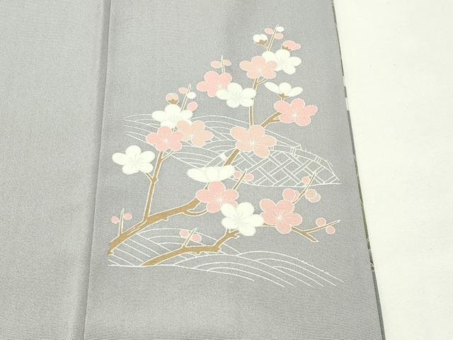 平和屋着物●訪問着 友禅 風景松竹梅飛鳥文 暈し染め 正絹 逸品 CABI0939gh