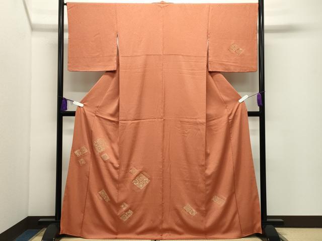 平和屋着物●訪問着 寿光織 菱鳳凰花文 金銀糸 正絹 逸品 CABI0945gh