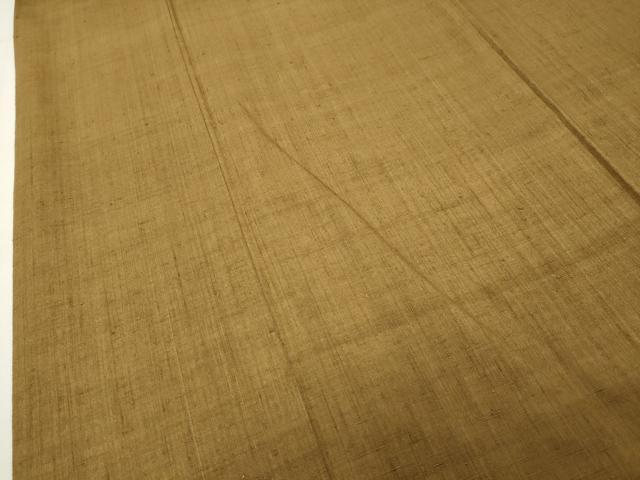 平和屋着物●上質な紬 色無地 桑茶色 正絹 逸品 CABI0962gh