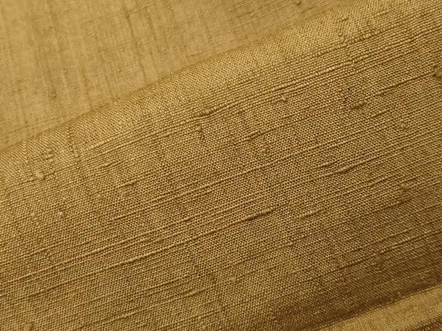 平和屋着物●上質な紬 色無地 桑茶色 正絹 逸品 CABI0962gh